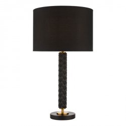 Czarna Lampka Stołowa Abażurowa Glamour EMANI EMA4254-KEL1222 DAR LIGHTING