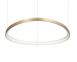 Designerska złota lampa wisząca LED okrągła ring nowoczesna dekoracyjna Gemini sp d081 dali/push 3000k 304731 Ideal Lux 