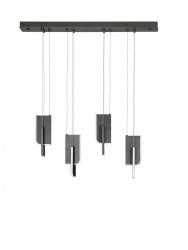 Lampa wisząca szara wielopunktowa LED ściemnialna geometryczna nowoczesna designerska do sypialni salonu kuchni ALBAIDA LE45728 Luces Exclusivas