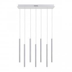 Minimalistyczna lampa wisząca listwa tuba sopel biały Valdes Italux PND-22302-7-WH