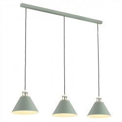 Lampa Wisząca Vintage Zielona Listwa Potrójna Z Mosiężnym Akcentem ORTE 6177 ARGON