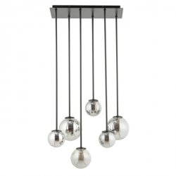 Czarna Lampa Wisząca Minimalistyczna Szare Szklane Klosze TULIA 33498 SIGMA