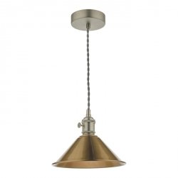 Chrom Lampa Wisząca Vintage Mosiądzowany Klosz HADANO HAD0161-01 DAR LIGHTING