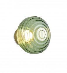 Kinkiet ścienny zielony LED kula ryflowana podświetlający ścianę minimalistyczny uniwersalny designerski metalowy ściemnialny EARL R27771115 RL