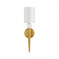 Lampa ścienna kinkiet metalowy złoty elegancki klasyczny minimalistyczny biały klosz DAMA ST-8421 AGB-CE GOLD Step Into Design