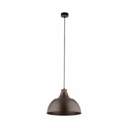 Minimalistyczna lampa wisząca w stylu rustykalnym brązowa z elementem drewnianym CAP BROWN 6926 TK-Lighting 