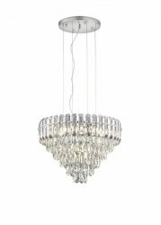 Kryształowy żyrandol MALIZIA 367601206 TRIO SELECT elegancka lampa wisząca kaskadowa do salonu styl glamour
