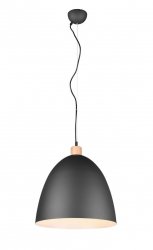 Lampa Wisząca Metalowa Kopuła Czarna JAGGER R30681932 RL