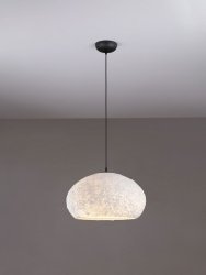 Lampa wisząca biała owalna 45cm designerska nowoczesna do salonu jadalni nad stół Luces Exclusivas