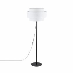 Dekoracyjna lampa stojaca podłogowa w stylu boho biały podwójny abażur rystykalna industrialna do salonu jadalni sypialni CALISTO WHITE 5894 TK-Lighting 