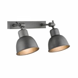 Industrialny metalowy kinkiet retro antracyt stal lakierowana 2-płomienny regulowany nowoczesny nad lustro EUFRAT 677 Argon