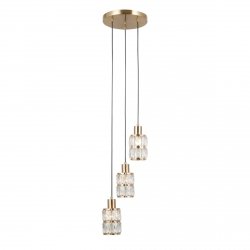 Złota kryształowa lampa wisząca do salonu nad stół glamour Alma Italux PND-40668-3-HBR