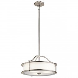 Lampa wisząca półplafon Emory 3 źródła światła klasyczny pewter uniwersalna metal i szkło KL-EMORY-P-S-CLP KICHLER