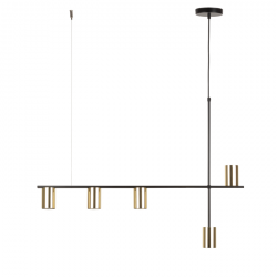 Nowoczesna Lampa Wisząca Złoto Czarna VENDO 33693 SIGMA