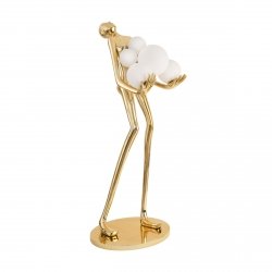 Designerska lampa podłogowa stojąca złota kobieca sylwetka dekoracyjna ozdobna szklane kule WOMAN F9312 gold Step Into Design