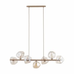Beżowa lampa wisząca szklane klosze na listwie designerska dekoracyjna LAVA 11109 TK-LIGHTING