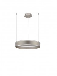 Lampa wisząca LED srebrna okrągła ring 60cm nowoczesna minimalistyczna ściemnialna Luces Exclusivas