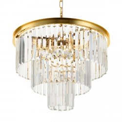 Lampa wisząca kryształowa złota okrągła 50cm glamour designerska elegancka nowoczesna ponadczasowa SPLENDORE DN915-50A Step Into Design