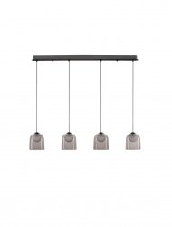 Klasyczna lampa wisząca 4-płomienna LED różowe szklane klosze kwadratowe minimalistyczna uniwersalna dekoracyjna nad stół TAVENCO LE45212 Luces Exclusivas