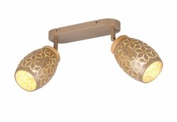 Nowoczesny plafon lampa sufitowa podwójna brązowa regulowane tuby klasyczna w stylu orientalnym metalowa drewniany dekor BIDAR R81572065 Rl