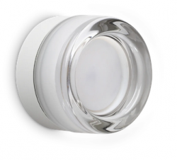 Okrągły kinkiet nowoczesny transparentny szklany klosz ponadczasowy minimalistyczny Lolly 354651 Ideal Lux