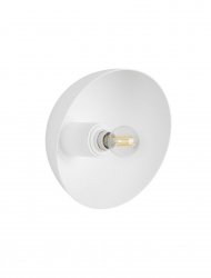 Kinkiet metalowy biały okrągły minimalistyczny industrialny nowoczesny możliwość ściemniania Luces Exclusivas