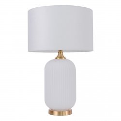 Elegancka lampa stołowa ceramicnza biała ze złotymi elementami TAMIZA LP-1515/1T big white Light Prestige