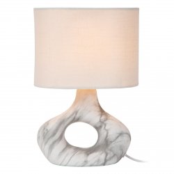 Dekoracyjna lampka stołowa ceramiczna podstawa z lnianym abażurem designerska nowoczesna na komodę TOMEO 47509/81/31 LUCIDE