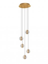 Oryginalna Złota Lampa Wisząca Szklane Kule w Stylu Art Deco LUCES EXCLUSIVAS CUYO LE44212