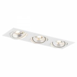 Nowoczesna minimalistyczna lampa sufitowa wpuszczana oczko oprawa podtynkowa potrójna biały OLIMP PLUS 6115 Argon