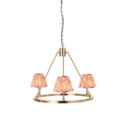 Klasyczna lampa wisząca abażurowa na okręgu mosiężna minimalistyczna uniwersalna Chester & Ikat 114529 ENDON