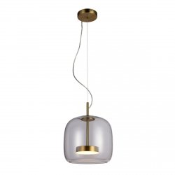 Designerska lampa wisząca led 10W Caste Italux PND-17760A-BRSS-CL nad stół do jadalni