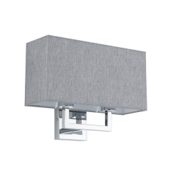 Kinkiet hotelowy do sypialni w kolorze chrom z szarym abażurem HOTEL MOOD 11792 Nowodvorski Lighting