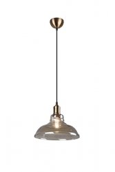Dekoracyjna lampa wisząca w stylu retro szklany bursztynowy klosz ALDO R30731004 RL