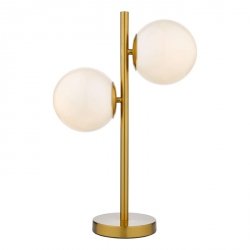 Lampka Stołowa Vintage Białe Szklane Kule BOMBAZINE BOM4235 DAR LIGHTING