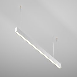 Minimalistyczna nowoczesna lampa wisząca LED listwa aluminiowa biała regulacja wysokości Basis MAYTONI P051PL-36W2.7-6K-W 