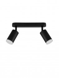 Klasyczna lampa sufitowa 2-płomienna listwa regulowane czarne tuby aluminiowa uniwersalna możliwość ściemniania ZENFARO LE45677 Luces Exclusivas