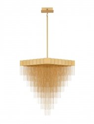 Lampa wisząca LED złota z łańcuszkami nowoczesna designerska ściemnialna Luces Exclusivas 9186995