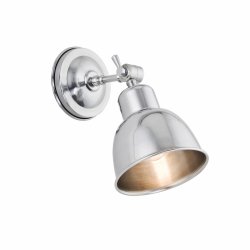 Industrialny metalowy kinkiet minimalistyczna lampa ścienna kolor chrom stalowy regulowany klosz EUFRAT 3172 Argon