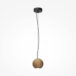 Lampa wisząca drewniana kula industrialna dekoracyjna minimalistyczna Basic Texture MOD461PL-01BG Maytoni