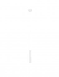 Klasyczna lampa wisząca aluminiowa biała tuba minimalistyczna uniwersalna możliwość ściemniania VALLERO LE45636 Luces Exclusivas