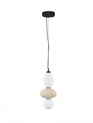 Nowoczesna lampa wisząca beżowo-biała szklany klosz różne kształty designerska art deco LED możliwość ściemniania Luces Exclusivas