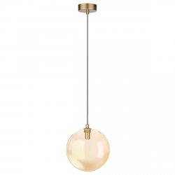 Złota molekularna lampa wisząca bursztynowy szklany klosz 18cm BUBBLES 1 AMBER AZ5954 + AZ6453 Azzardo 