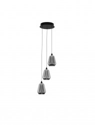 Nowoczesna lampa wisząca potrójna LED owalna czarny szklany klosz uniwersalna klasyczna możliwość ściemniania Luces Exclusivas