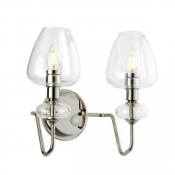 Kinkiet Armand - 2 źródła światła - Polerowany nikiel szklane klosze w kształcie kielicha industrialne nowoczesne DL-ARMAND2-PN ELSTEAD LIGHTING