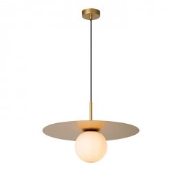 Złota Lampa Wisząca Nowoczesna Biały Kulisty Klosz HAILEY 46418/45/02 LUCIDE