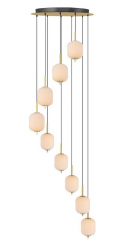 Designerska złota lampa wisząca kaskadowa LED ściemnialna dekoracyjne klosze AKARI DU31288/55W Zumaline