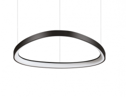 Designerska czarna lampa wisząca LED okrągła ring nowoczesna dekoracyjna Gemini sp d061 dali/push 3000k 304694 Ideal Lux 