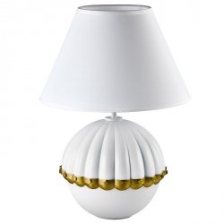 Lampa Stołowa Biała Mosiężna GLAMOUR PRALINES COSMO LIGHT T01268WH