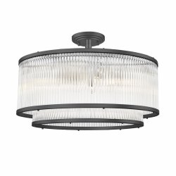 Szklana Dekoracyjna Czarna Lampa Sufitowa W Stylu Glamour SERGIO C0528-06H-P7AC ZUMA LINE